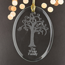 Family Tree Personalised Glass Ornament