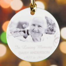 Personalised In Loving Memory Round Porcelain Ornament