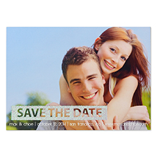 Personalised Glitter Silver Simple Day Personalised Photo Save The Date Save The Date Invitation Cards