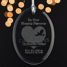 Personalised Laser Etched In Our Hearts Forever Glass Ornament