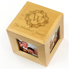 Engraved Come Together Wood Photo Cube