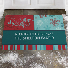 Create Your Own Colourful Greeting, Merry Christmas Door Mat