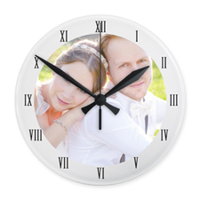 White Frame Personalised Acrylic Clock Custom Printed