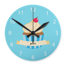Boy Cupcake Personalised Acrylic Clock Custom Printed