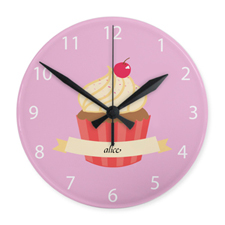 Girl Cupcake Personalised Acrylic Clock Custom Printed