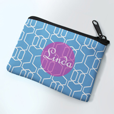 Blue Trellis Personalised Coin Purse