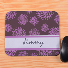 Personalised Lavender Flower Pattern Mouse Pad