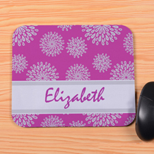 Personalised Fuchsia Flower Pattern Mouse Pad