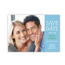Personalised Our Day, Wedding Blue Save The Date Invitation Cards