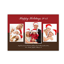 Personalised Merry Modern Collage Red Christmas Party Invitation Cards