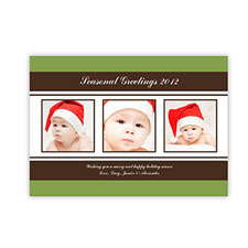 Personalised Holiday Charms Green Christmas Party Invitation Cards