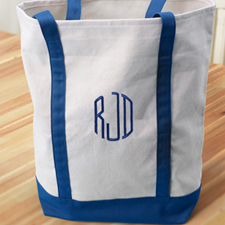 Personalised Medium Embroidered Tote Bag, Navy Bag