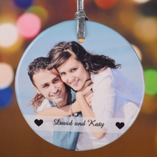 Two Hearts Together Personalised Ceramic Ornament