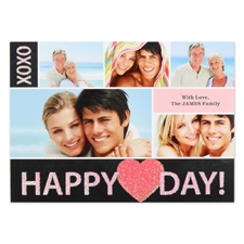 Real Glitter Glowing Love Personalised Photo Valentine Card, 5