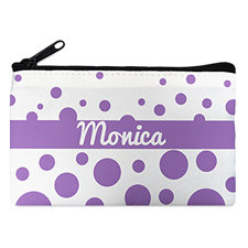 Lavender Polka Dot Personalised Cosmetic Bag