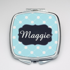 Personalised Lime Big Compact Make Up Mirror