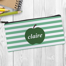 Design Your Own Green Apple Ocean Stripe Pencil Case