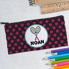 Design Your Own Tennis Polka Dots Pencil Case