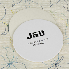Simple Monogrammed Round Personalised Coasters