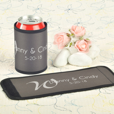 Grey Wedding Personalised Can And Bottle Wrap