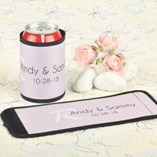 Pink Wedding Personalised Can And Bottle Wrap