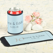 Aqua Wedding Personalised Can And Bottle Wrap