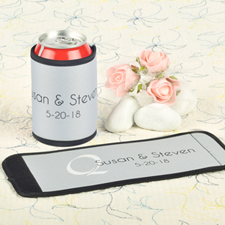 Silver Wedding Personalised Can And Bottle Wrap