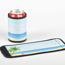 Beach Personalised Can And Bottle Wrap