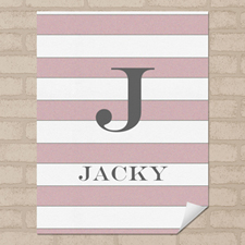 Pink Stripe Personalised Name Poster Print Small 8.5