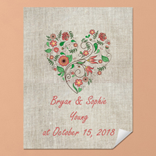 Linen Floral Wedding Personalised Poster Print, Small 8.5