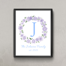 Lavender Watercolour Floral Personalised Poster Print Small 8.5