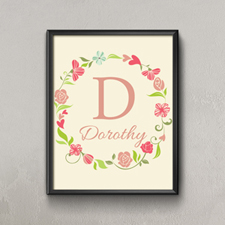 Lined Wreath Personalised Poster Print, Small 8.5