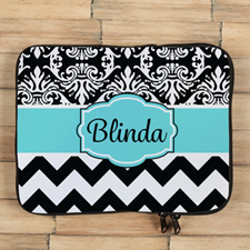 Chevron And Floral Personalised Ipad Sleeve