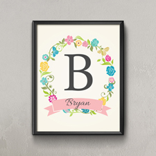 Colourful Wreath Personalised Name Poster Print