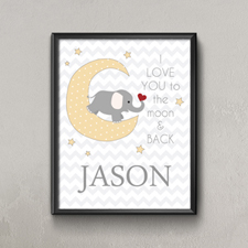 Moon Personalised Name Poster Print For Kids