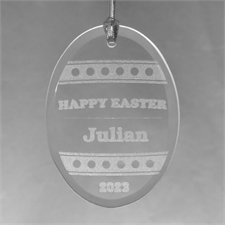 Happy Easter Personalised Engraved Glass Ornament