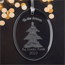 Personalised Laser Etched It's The Season Glass Ornament