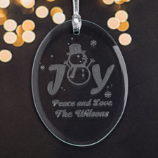 Personalised Laser Etched Joy Glass Ornament