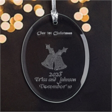 Personalised Laser Etched Our First Christmas Glass Ornament