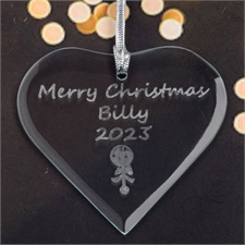 Personalised Engraved Baby Rattle Heart Shaped Ornament