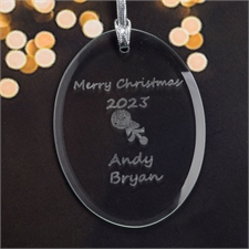 Personalised Laser Etched Baby Rattle Glass Ornament