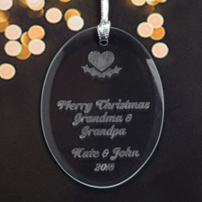 Personalised Laser Etched Heart Glass Ornament