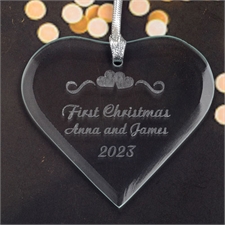 Personalised Engraved Hearts Of Love Heart Shaped Ornament
