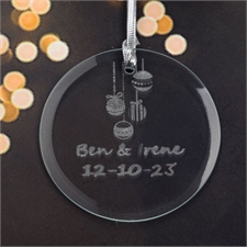Personalised Engraving Ornaments Round Glass Ornament