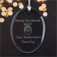 Personalised Laser Etched Santa Glass Ornament
