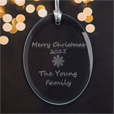 Personalised Laser Etched Snowflake Glass Ornament