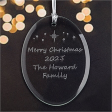 Personalised Laser Etched Star Glass Ornament