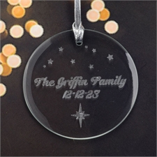 Personalised Engraving Little Stars Round Glass Ornament