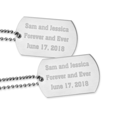 Engraved Love Message Dog Tag Pendant