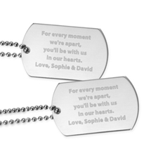 Miss You Engraved Message Dog Tag Pendant
